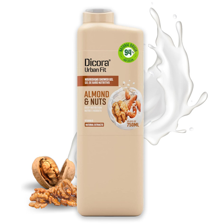 Dicora Urban Fit Nourishing Shower Gel - Extra Moisturizing Women and Mens Body Wash - With Vitamin B for Skin