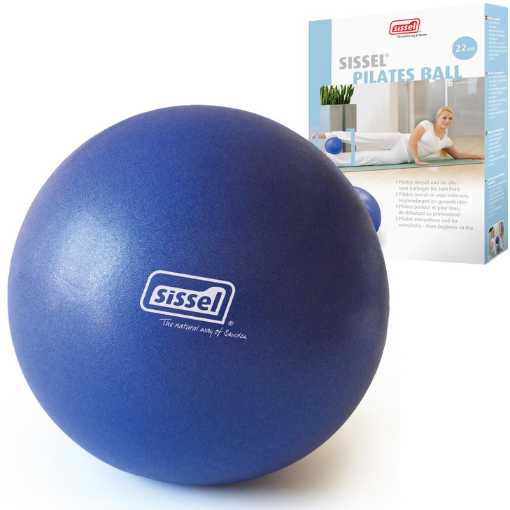 Sissel Pilates Soft Ball, 22 cm, Blue (Exercise-Balls, Yoga Gymnastics, Workout, Phthalate-free, Latex-free, 100 kg