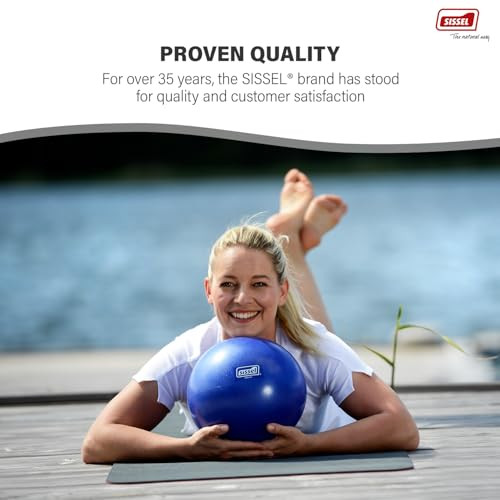 Sissel Pilates Soft Ball, 22 cm, Blue (Exercise-Balls, Yoga Gymnastics, Workout, Phthalate-free, Latex-free, 100 kg