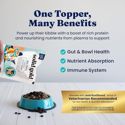 Solid Gold Bone Broth Cat Food Topper - Lickable Wet Cat Food with Protein Shreds for Hydration - Easy to Serve Wet