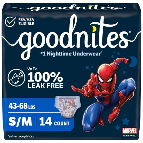 GoodNites Boys Nighttime Underwear, Size S/M, 14 Ct