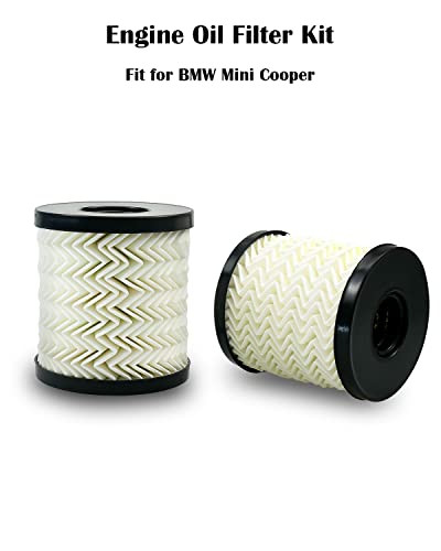 Oil Filter Kit 2 Pack Fit for Mini Cooper R56 R60 R58 R59 Countryman Clubman Paceman Coupe Replace 11427622446