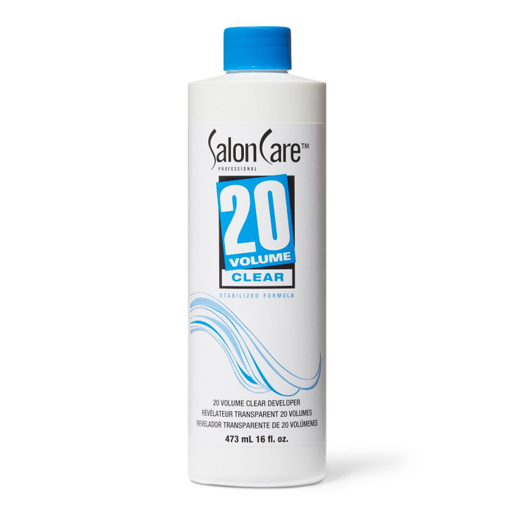 Salon Care 20 Volume Clear Developer with Superior Gray Coverage, Stabilized Formula, 16 Ounce