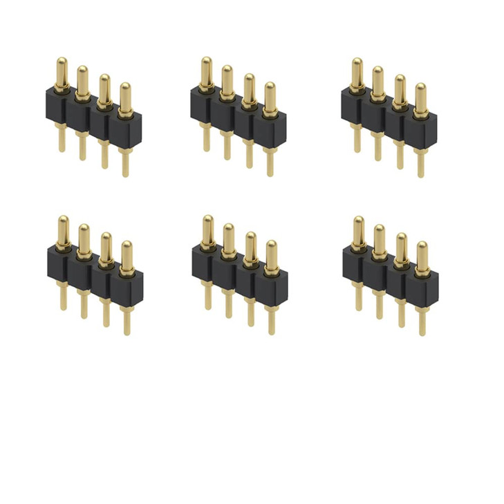 Treedix 6PCS Gold Plated Spring Loaded Thimble Pogo Pin 7.5mm Long Pin Male Spring Pogopin Header Target Connector