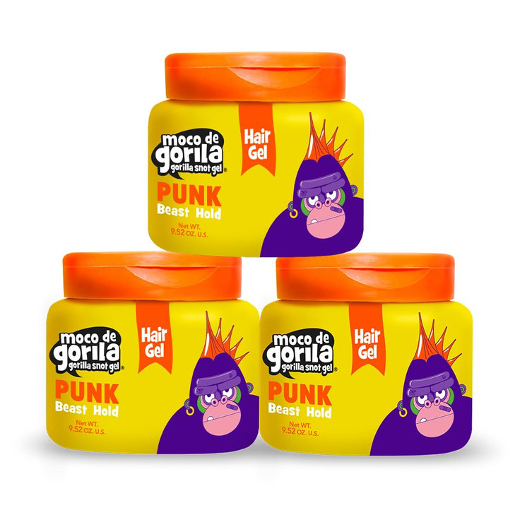 Moco de Gorila Punk Hair Styling Gel, Gives Your Hairstyle a Long-Lasting Effect, Reactivate with Water, High