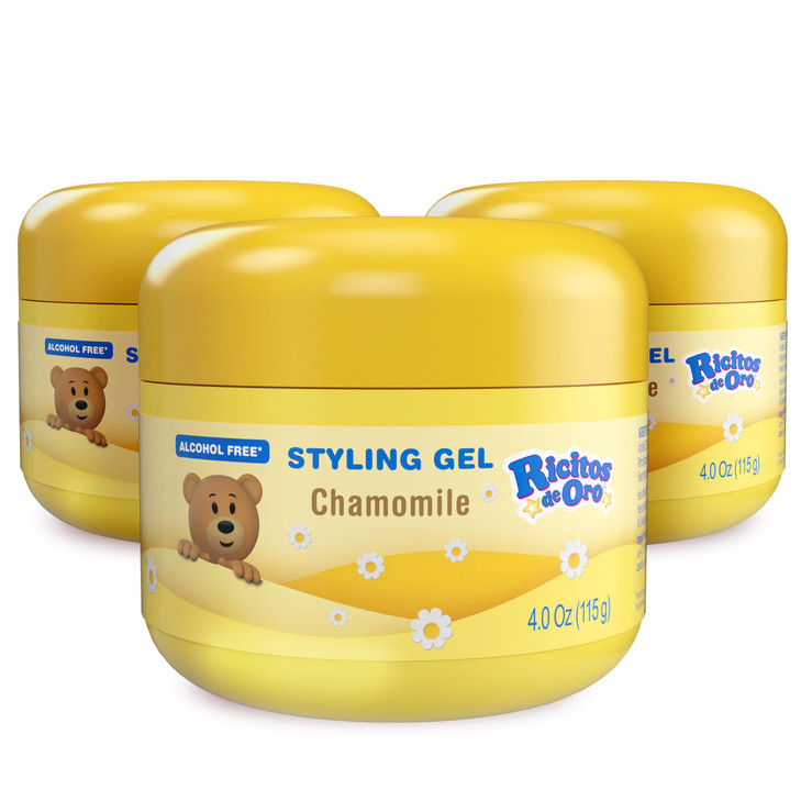 Ricitos de Oro Chamomile Hair Gel -Preserves Natural Color, Non-Greasy, Alcohol Free, Hypoallergenic, Tear-Free, Gentle Daily Use - Baby, Kids Hair G