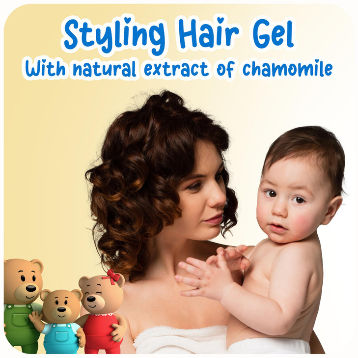 Ricitos de Oro Chamomile Hair Gel -Preserves Natural Color, Non-Greasy, Alcohol Free, Hypoallergenic, Tear-Free, Gentle Daily Use - Baby, Kids Hair G
