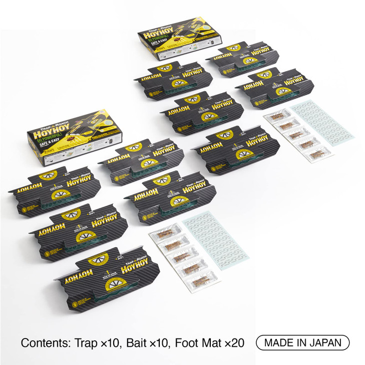 HOY HOY Trap A Roach - 10 Traps [2 Pack] Baited Glue Traps, Great for Home with Kids & Pets Indoor, Sticky Pest