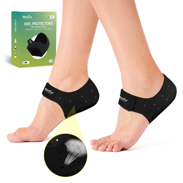 Plantar Fasciitis Gel Heel Protectors - Welnove Heel Cups for Women Men Heels Spur Pain Relief - Heel Inserts Pads for