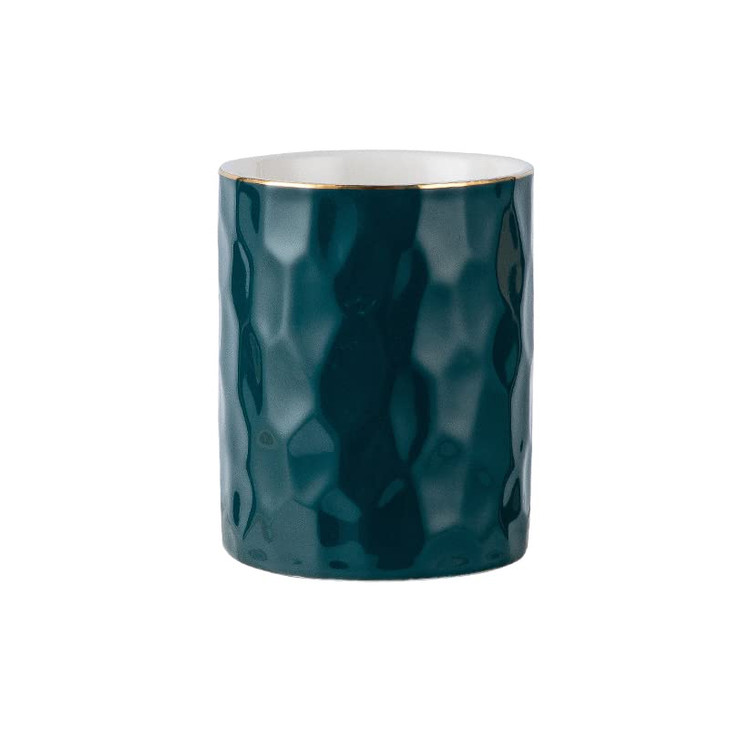 Aewill Ceramic Pen Holder Stand Cup Pencil Holder Organizer Makeup Brush Holders for Home Office Desk (Dark-Green)