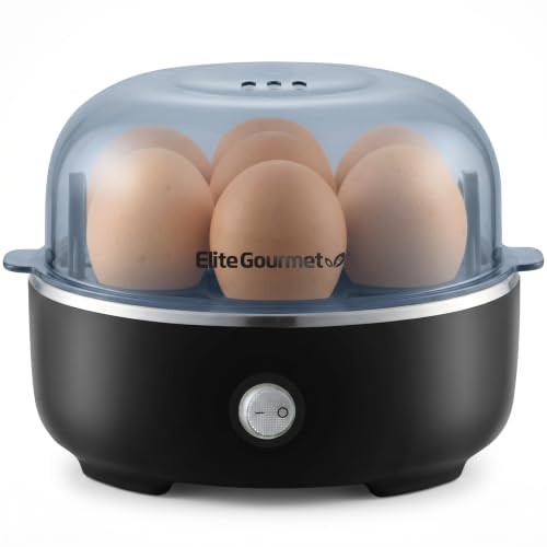 Elite Gourmet EGC115B Easy Egg Cooker, 7-Egg, BPA-Free, Classic Black