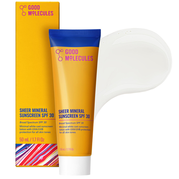 Good Molecules Sheer Mineral Face Sunscreen Broad Spectrum SPF 30, 1.7 oz