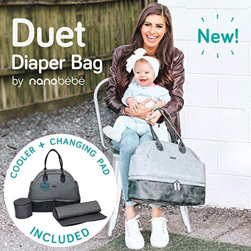 Nanobebe Breastmilk Baby Bottle Cooler & Travel Bag with Ice Pack Included. Compact Triple Insulated, Easily attaches