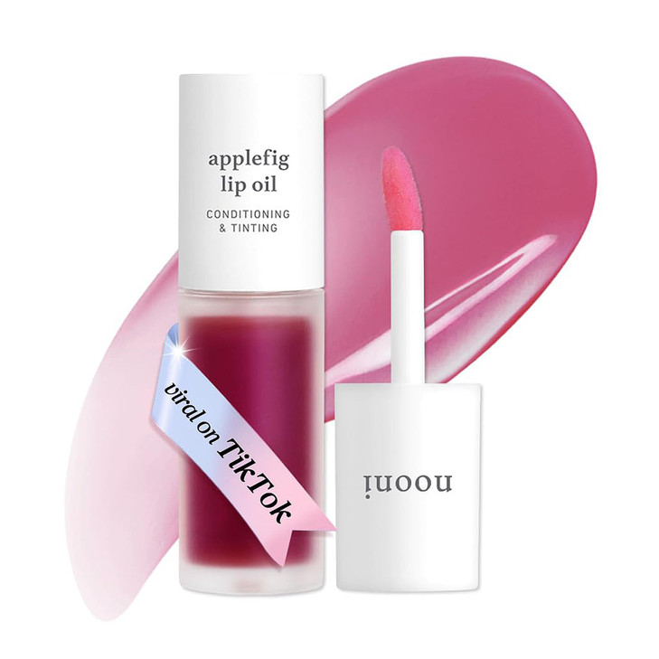 NOONI Korean Lip Oil - Applefig - Plumping & Hydrating Tinted Lip Gloss