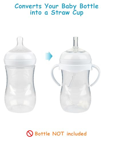 Straw Cup Soft Conversion Kit for Philips Avent Natural Baby Bottle, Toddler Transition Kit with Silicone Straw Top