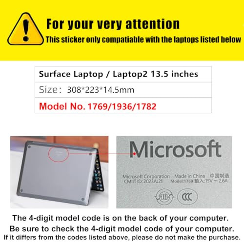 xisiciao Full Size Keyboard Palm Rest Protector for Microsoft Surface Laptop/Laptop 2 13.5 Inches Palm Pads/Wrist