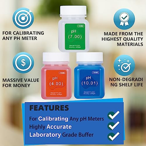YINMIK pH Meter Calibration Solution Kit(4.00,7.00&10.01)