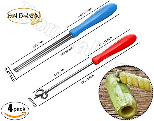 4 pcs Zucchini Squash Cucumber Corer Vegetable Corers Drill Stainless Steel Core Remover Coring Tool Kitchen Stuffed