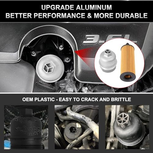 Aluminum Engine Oil Filter Housing Cap w/Filter Replace 68191349AA 917-190