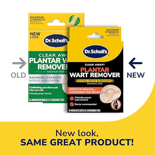 Dr. Scholl's Clear Away Plantar Wart Remover Extra-Thick Bandages for Feet, 24 Treatments - Clinically Proven