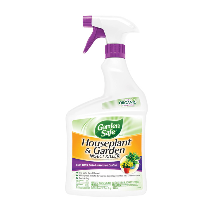Garden Safe Brand Houseplant & Garden Insect Killer2, 32 Fluid Ounces, Kills 100+ Listed Insects on Contact, For Use