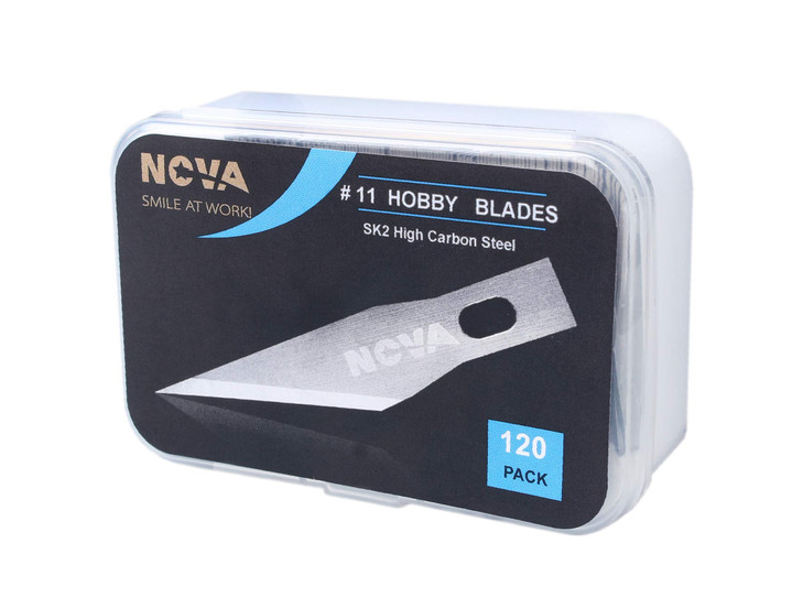120 pack #11 Hobby Blade Refill, Exact-To Knife Steel Replacement Blades with storage box for Crafts, Hobbies, Scrap