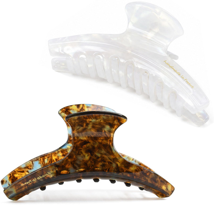 2 Pack Hair Claw Clips Women Large Tortoise Hair Clip French Design Barrettes Celluloid Leopard Print Accessories Jaw