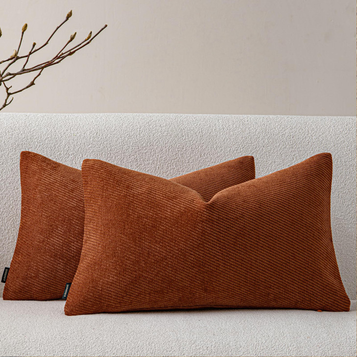 a moment Fall Decorative Throw Pillow Covers Pack of 2,12x20 Inch Rust