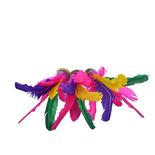 Baitaihem Kick Shuttlecock Chinese Jianzi Colorful Feather Foot Sports Outdoor Exercise (Style-B, 6 Pack)