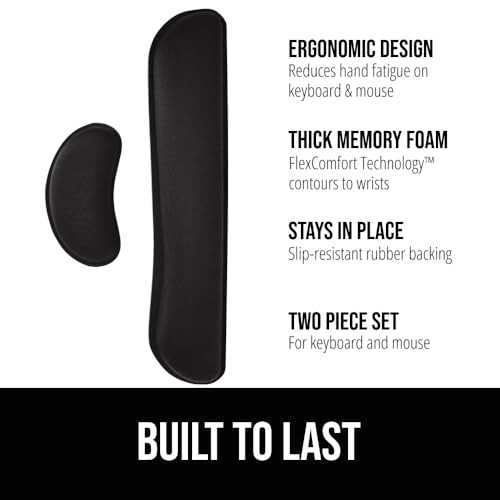 GORILLA GRIP Silky Memory Foam Wrist Rest for Computer Keyboard, Mouse, Ergonomic Design for Typing Pain Relief, Desk