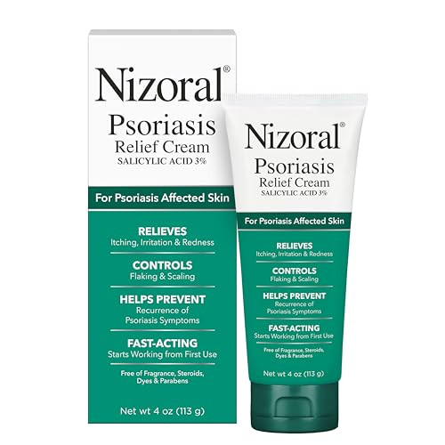 Nizoral Psoriasis Relief Cream, Maximum Strength, 4 Fl Oz, Relieves Itching, Irritation & Redness, Controls Flaking