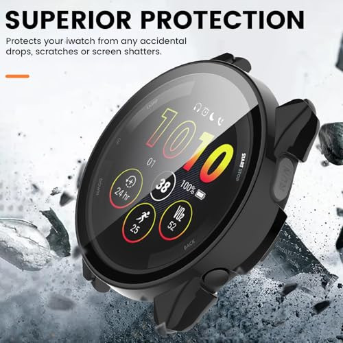 Protective Case Intended for Garmin Forerunner 165/165 Music Screen Protector Hard PC Ultra-Thin Bumper Protector