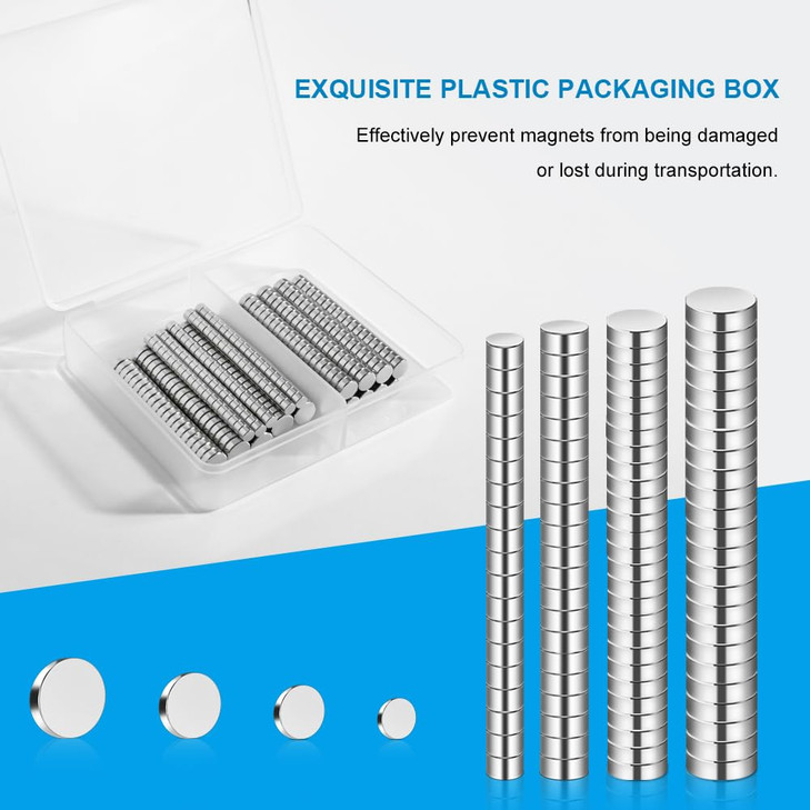 RHINOCATS 400Pcs Small Magnets, 4 Different Sizes Tiny Mini Magents, Multi-Use for Fridge, DIY, Office, Hobbies,