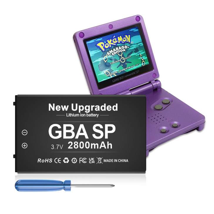 SHENMZ GBA Battery, Upgraded 2800mAh Ultra High Capacity Rechargeable Lithium-ion Battery for Nintendo GBA SP Gameboy