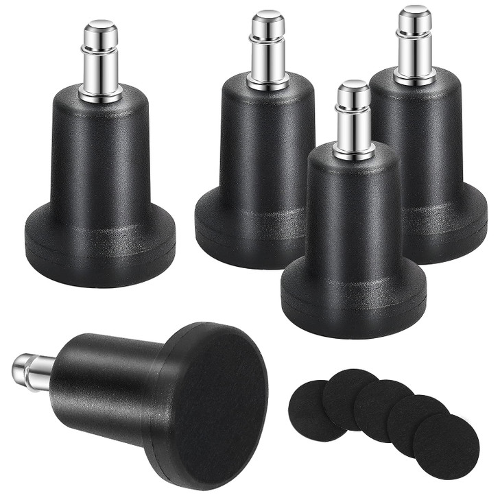 uvce Bell Glides Replacement Office or Chair Stool Swivel Caster Wheels to Fixed Stationary Castors, Short Profile