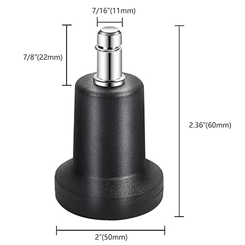 uvce Bell Glides Replacement Office or Chair Stool Swivel Caster Wheels to Fixed Stationary Castors, Short Profile