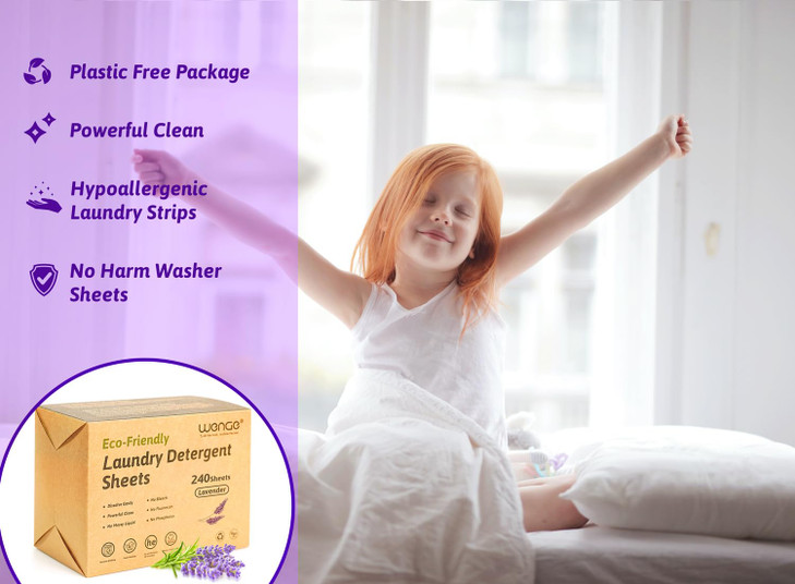 Wenge Eco-friendly Laundry Detergent Sheets - 240 Plastic-Free, Hypoallergenic Liquidless Washer Sheets for Home,