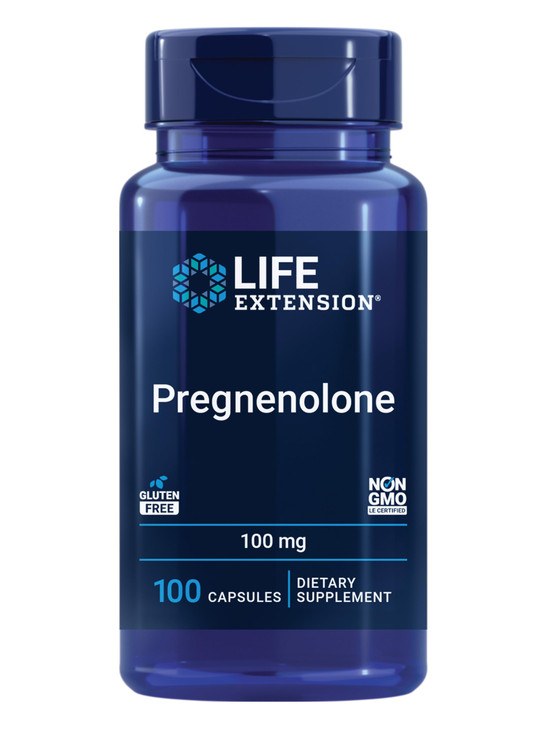 Life Extension Pregnenolone - Hormone Balance Supplement for Healthy Hormone Levels, 100 mg - Hormone Balance, Memory, Focus, Cognitive Health - Glut