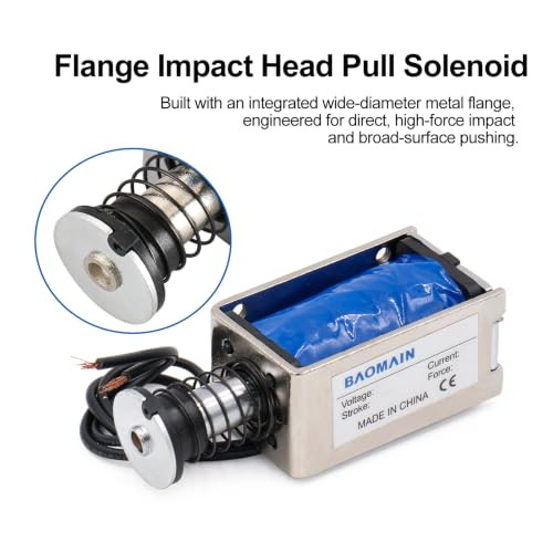 Baomain Solenoid Electromagnet BM-Z05 DC 12V 2A Push Type Open Frame 10mm 45N 9.9LB