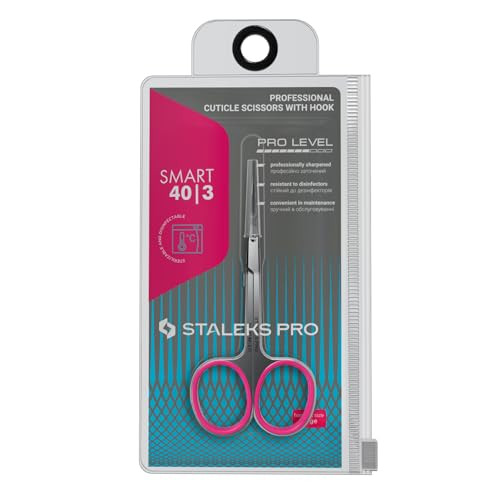 Staleks Professional Cuticle Scissors  Manicure Scissors, Stainless Steel, Extra Fine Curved Blades Smart 40 Type 3
