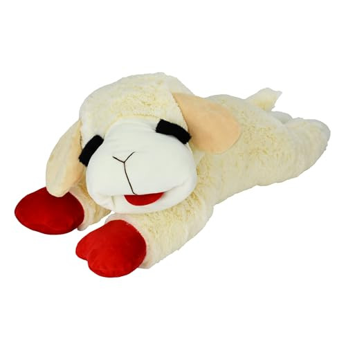 Multipet Lamb Chop Dog Plush Toy - Squeaky Toy for All Dogs - Extra Soft Plush - Stuffed Animal for Cuddling & Playing