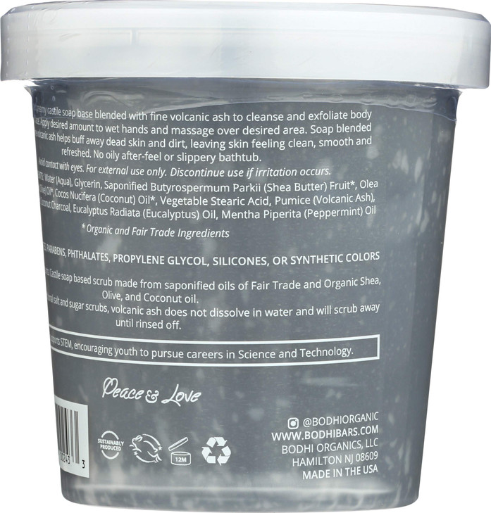 BODHI HANDMADE SOAP Eucalyptus Spa Charcoal Detox Whipped Soap Body Scrub, 14 OZ