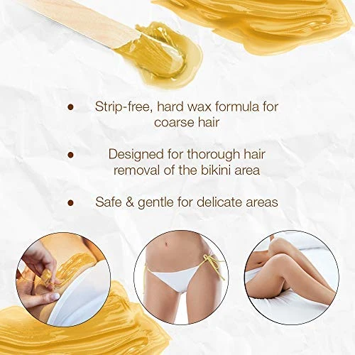 GiGi Brazilian Body Hard Wax for Hair Removal, Non-Strip for Coarse Hair, Ideal for Bikini, Face & Sensitive Areas, 14