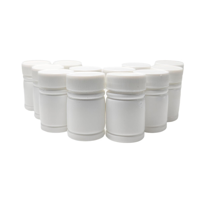 50PCS White Empty Solid Plastic Bottle Case Holder Container Vials Box with Screw Cap for Powder Sample Storage