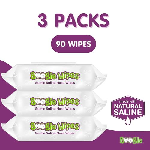 Boogie Saline Nose Wipes Unscented - 90 Count