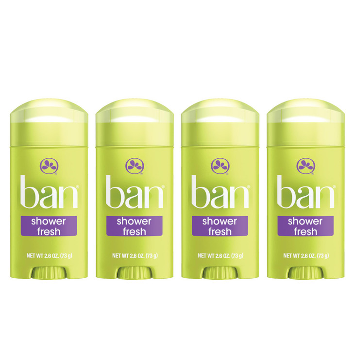 Ban Invisible Solid Antiperspirant Deodorant for Women and Men, 24-Hour Underarm Odor & Sweat Protection, Shower