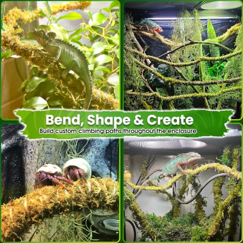 Duspro 10FT Reptile Vines for Climbing, Bendable Branch for Reptile