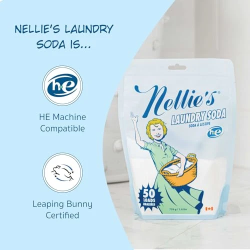 Nellie's Laundry Soda | Fragrance-Free Powder Laundry Detergent | 50 Loads