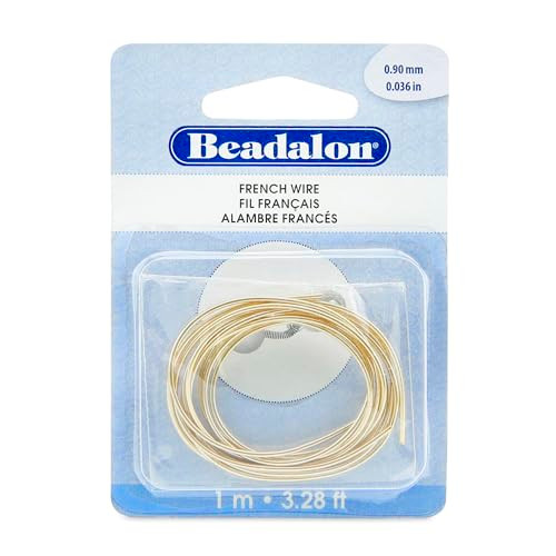 Beadalon French Beading Craft Wire - 0.90 mm / .036 in, 1 m, Gold Color