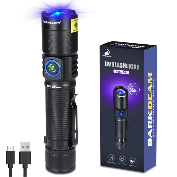DARKBEAM UV 365nm Flashlight Black Light LED, Ultraviolet Flashlights